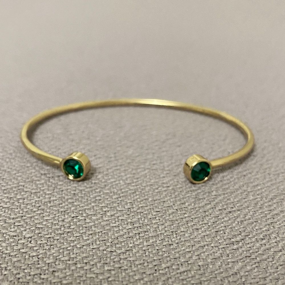 Alex and Ani Gold Bracelet with Green Accents